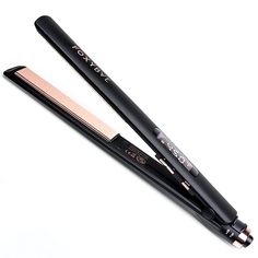 Foxybae Rose Gold Titanium Flat Iron What It Is Life is too short to have messy and unruly hair. Combat hair-mergencies with FoxyBae’s Très Sleek Flat Iron. What You Get (1) Rose Gold Titanium Flat Iron, measuring approx. 11.8"L x 1.25"W x 1.14"H What It Does Helps cut your styling time in half while still giving you smooth and shiny results with its quick heat-up time and responsive even heat distribution The rose gold titanium plates emit negative ions With rounded and spring-loaded plates and Titanium Flat Iron, Rose Gold Flats, Hair Straighteners Flat Irons, Hair Straightening Iron, Straighten Iron, Styling Iron, Hair Straighteners, Hair Iron, Flat Iron Hair Styles