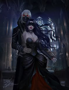 an image of a man and woman dressed in gothic clothing