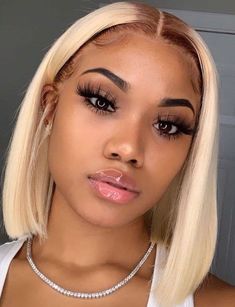 Hair Colorful, Blonde Bob Wig, Human Hair Wigs Blonde, Bob Lace Front Wigs, Blonde Lace Front Wigs, 613 Blonde, Penteado Cabelo Curto, Short Bob Wigs, Lace Hair