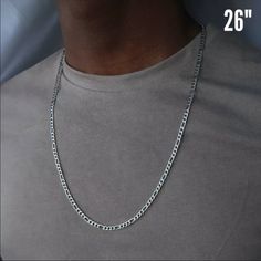 New Material: Alloy Figaro Chain Necklace, Mobile Photo, Bride Jewelry, Detailed Jewelry, Mens Jewelry Necklace, Forever Jewelry, Figaro Chain, Long Chain Necklace, Style Punk