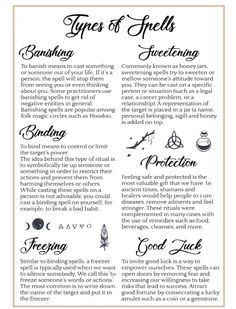 Spell Types, Types Of Spells, Banishing Spell, Spells For Beginners, Witchcraft Books