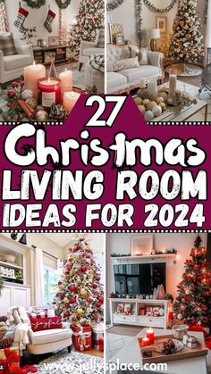 Christmas Decor Ideas Peppermint, Cozy Living Room Christmas Decor, Christmas Rooms Decorated, Traditional Christmas Decorations Ideas, Living Room Christmas Decor Ideas Simple, Inside Christmas Decoration Ideas, Christmas Theme Decor Ideas, Decorating Shelves For Christmas, Small Living Room Christmas Decor Ideas