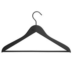 a black hanger on a white background