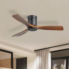 a ceiling fan in a living room