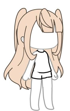 a drawing of a girl with long hair wearing white pants and a t - shirt