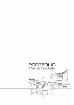 an architectural drawing with the words portfolio in black and white