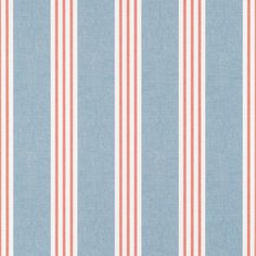 a blue and red striped wallpaper with white stripes on the bottom half of it