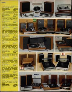 an ad for the delta stereo system with many different types of speakers and other electronic equipment