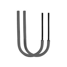 two black and gray wires are connected to each other on a white background with space for text