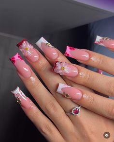 Basic Pink Nails, Pink Freestyle Nails, Cute Pink Nail Ideas, Finger Biting, Pink Nail Ideas, Birmingham City University, Creative Nail Art, Colored Acrylic Nails, Girly Acrylic Nails