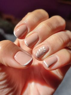 Bridal Nails Boho, Francia Nails, Nails Francesa, Nails Frances, Designs On Nails, Nails Squoval, Gold Gel Nails, Bridal Nails Designs, Glitter Nails Acrylic