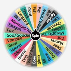 a spinning wheel with the words spin written in different languages and colors on each side