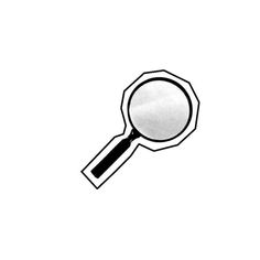 a magnifying glass on a white background