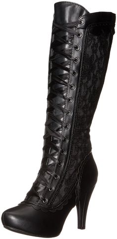 PRICES MAY VARY. Victorian boot Granny Boots, Victorian Boots, Gothic Bride, Ellie Shoes, Wedding Boots, Costume Shoes, Style Boots, Boots Knee, Heel Boots