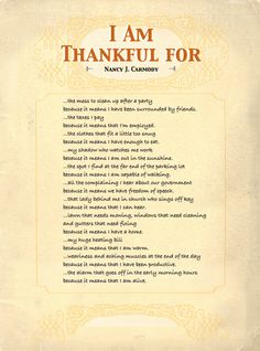 an old fashioned thanksgiving card with the words, i am grateful for nanny j candy