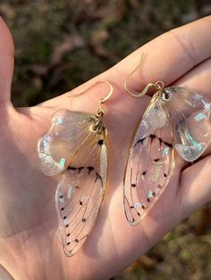 Real wing jewelry  White ghost cicada wings, hypoallergenic dangles!  Free shipping! (White ghost cicadas are hard to come by, prices for them are high as well! Please no price shaming) Wing Jewelry, Art Reference, Jewelry Earrings Dangle, Fashion Jewelry, Dangle Earrings, Jewelry Earrings, Cute Outfits