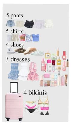 6 Day Packing List Summer, What To Pack For 4 Day Trip, What To Pack In Suitcase, Small Suitcase Packing, Outfits To Pack For Vacation, Things To Pack For The Beach, 5 Day Packing List, What To Pack For Airplane, What To Pack For A Cruise