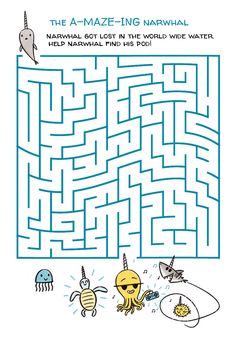 the maze - ing narwall is an activity for children