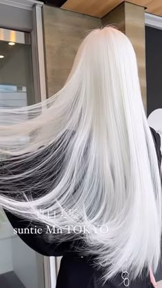 Long White Hairstyle, White Hair Hairstyles, Icy White Hair, Pure White Hair, White Silver Hair, White Hairstyle, White Hair Long, Hair Color White, White Long Hair