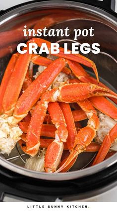 the instant pot crab legs are cooked and ready to be eaten