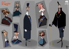 some cartoon characters are dressed up in fancy clothes and hats for the role of king lear