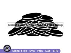 black and white stack of cookies clipart - digital files svg png dxf eps