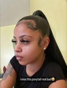 Ponytail Edges, Long Hair Ponytail Styles, Ponytail Hairstyle, Ethnic Hairstyles, Boujee Outfits