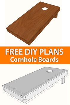 the free diy plans for a cornhole board is shown in three different sizes