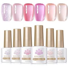 PRICES MAY VARY. PACKAGE CONTENTS:6 Bottles BORN PRETTY 7ml ice jelly gel nail polish set.Jelly gel nail polish is a popular nail trend that gives your nails a glassy, see through appearance effect similar to jelly.The jelly nail polish color different from ordinary gel nail polish.It is a semi transparent nail gel. One layer, two layers and three layers are different effect. EASY APPLICATION AND GOOD TENACITY: The series of nude pink gel nail polish set is long lasting for 21+ days with perfect Jelly Nail Polish Colors, Natural Gel Polish, Salon Christmas Gifts, Pink Gel Nail Polish, Jelly Gel Nail Polish, Nail Polish Bottle, Jelly Nail, Pink Gel Nails, Nail Trend