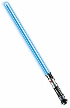 a blue light saber on a white background