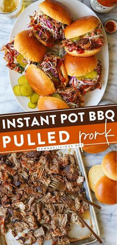 INSTANT POT BBQ PULLED PORK, game day food, football appetizers Pulled Pork Slaw, Pulled Pork Instant Pot Recipe, The Best Pulled Pork, Best Pulled Pork, Instant Pot Pulled Pork, Carolina Pulled Pork, Pressure Cooker Pork, Bbq Pulled Pork Sandwiches, Pulled Pork Recipe