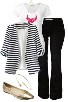 work fall 3 — Outfits For Life Spring Work Fashion, Business Casual Spring Outfits, Casual Work Attire, Dressy Casual Outfits, Blazer White, Statement Jacket, Yellow Necklace