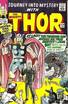 an old comic book cover with the title thor