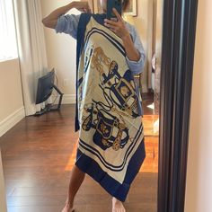 Great Condition. Small Stains. Hermes Women, Hermes Blue, Hermes Accessories, Silk Scarf, Scarf Wrap, Scarf Accessory, Blue White, Color Blue, Blue And White