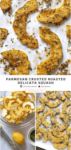 baked parmesan crusted roasted delicata squash is the perfect side dish