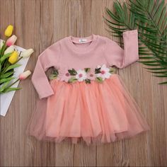 1pc Flower Girls Autumn Winter Knitted Dresses Cute Infant Baby Girl Long Sleeve (Peach) Color Tutu Ball Gown Dress Polyester Cotton Blend. Attention Plz: If Your Kid Is Little Big, We Recommend Choosing A Larger Size, Thanks. There Is 2-3% Difference According To Manual Measurement. Please Check The Measurement Chart Carefully Before You Buy The Item. Thanks 1 Inch = 2.54 Cm Please Note That Slight Color Difference Should Be Acceptable Due To The Light And Screen. Long Sleeve Tulle Dress, Lulus Floral Dress, Knitting Baby Girl, Knitted Winter Dress, Grey Clothing, Tulle Tutu Dress, Vestidos Color Rosa, Things For Baby, Babies Stuff