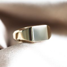 BOLD SIGNET RING Our signet rings are made from premium metals including sterling silver, solid gold and platinum. Create a custom signet ring with us. DETAILS   Style: plain, polished version without texture  Band width: approx. 9.3mm in the front 3.3mm at the back  Finish: Polished
   Material:14k Gold: yellow, white, rose  18k Gold: yellow, white, rose  Other Metal: platinum  Sizing: We are using US metric system   CUSTOMIZATION OPTIONS This design can be made with gemstones of your choosing. Men Signet Ring Gold, Mens Signet Rings, Custom Signet Ring, Metric System, Signet Ring Men, Signet Rings, Men's Wedding Ring, Gold Signet Ring, Wedding Board