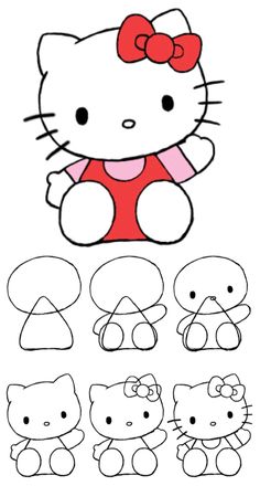 an image of hello kitty cut out with different shapes and sizes to make it look like the