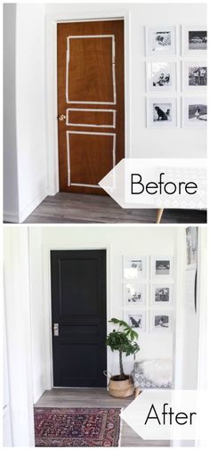 the before and after pictures of a front door