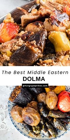 iraqi dolma on a blue patterned plate Middle Eastern Stuffed Vegetables, Iraqi Dolma Recipe, Iraqi Dolma, Dolmas Recipe, Chaldean Recipe, Hungry Paprikas, Dolma Recipe