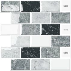 marble tiles with different colors and sizes in black, white, gray and grey tones