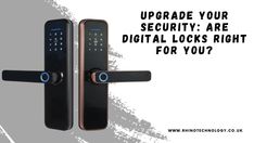 an electronic door lock with the words upgrade your security are digital locks right for you?