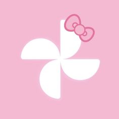 a pink background with an image of a hello kitty bow on the top of it