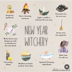 New Year Altar Ideas, New Month Witch Rituals, Monthly Witch Rituals, Witch Holidays 2024, Witch New Year, First Of The Month Rituals Witch, New Year’s Eve 2023