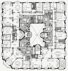 the floor plan for an office building, with several floors and two rooms on each side