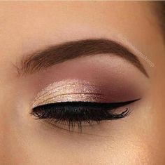 Make Up Mata, Rose Gold Eyeshadow, Make Up Gold, Wedding Makeup For Brown Eyes