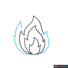 how to draw a fire flame step by step