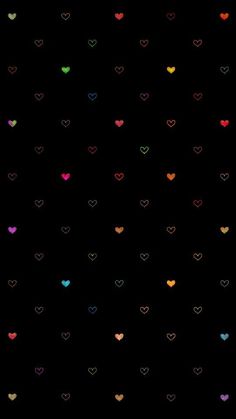 hearts on a black background with different colors