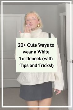 Discover the perfect blend of simplicity and cuteness with these white turtleneck outfits, designed to elevate your aesthetic effortlessly. Click now to explore the chic and timeless fashion inspiration! Turtleneck Top Outfit, White Knit Turtleneck