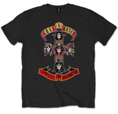 GUNS N' ROSES Appetite For Destruction Men's T Shirt Official Band Merch Apetite For Destruction, Destruction Band, Metal Shirts, Band T Shirts, Band Merchandise, Rock T Shirts, Screen Printing Designs, Album Design, Band Merch